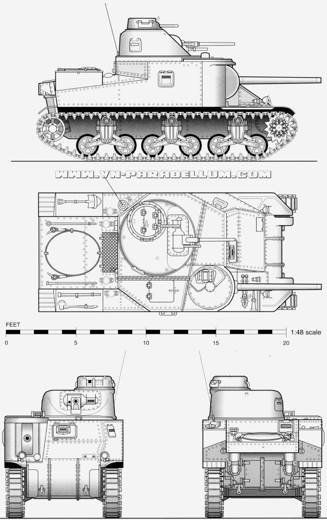 чертёж М3 Грант (M3 Lee)